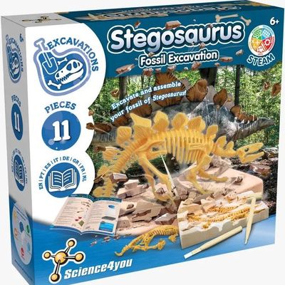 Science4you Stegosaurus Fossil Excavation - Toy for Kids (8 languages)