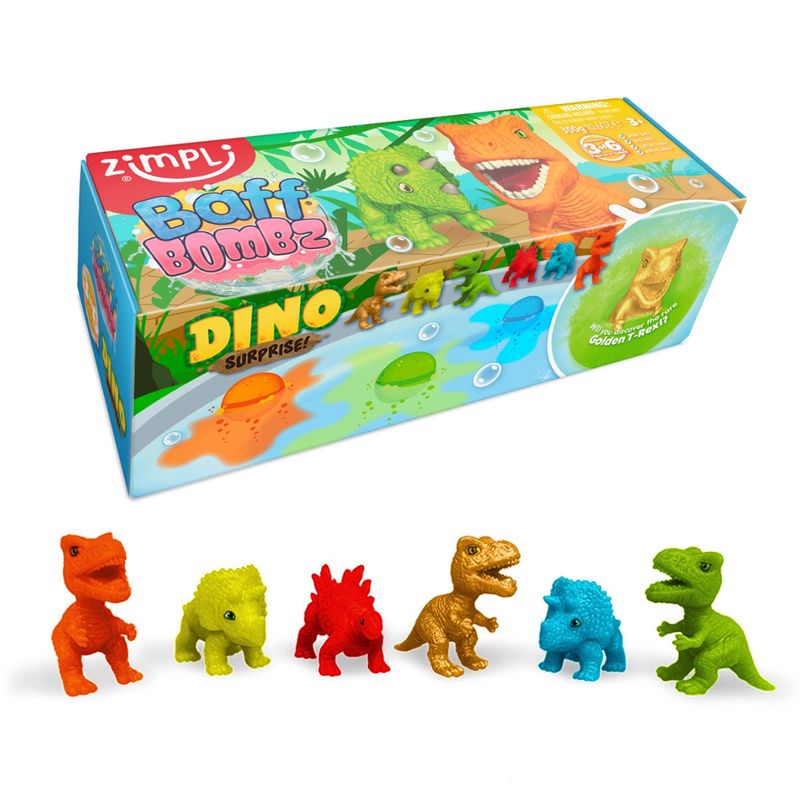 3x Baff Bombz Surprise Collectible Dinosaur Bath Bomb