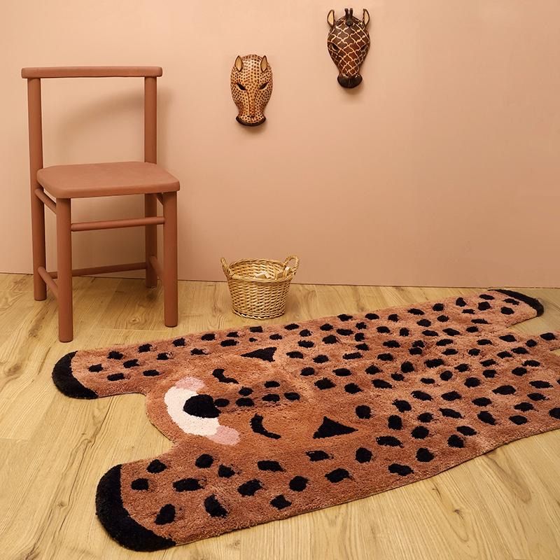 NATTIOT Cheetah Rug for Kids – Stylish Rug for Modern Children's Rooms, BRUN – product image, baby …