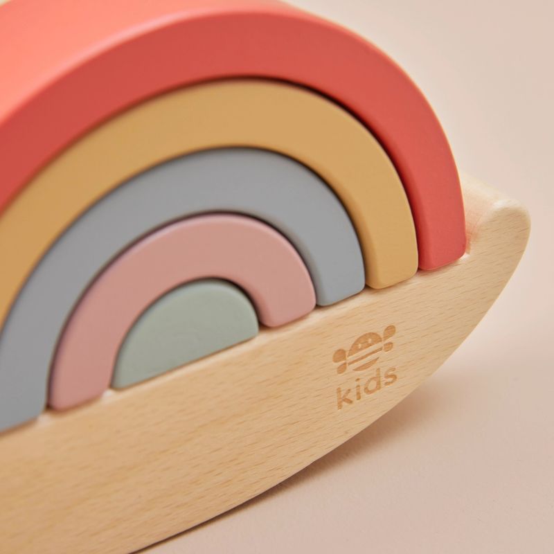 Just Bee Kids Jouet empilable escargot en bois – Jouet sensoriel certifié FSC pour tout-petits – ph…