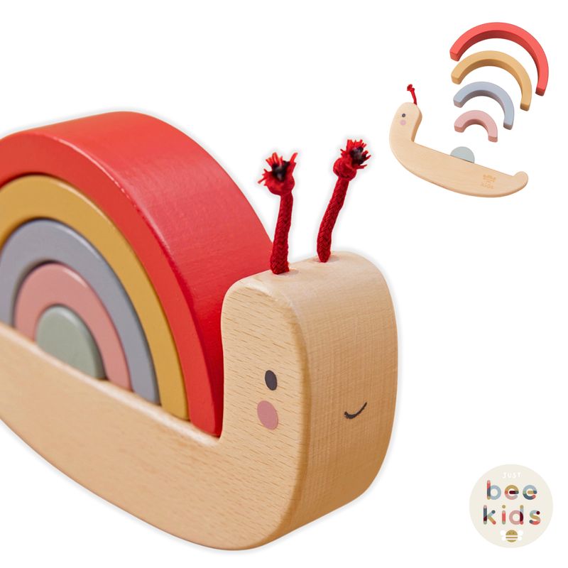 Wooden Snail Stacker Toy – FSC Certified Montessori-Inspired Toy for Toddlers