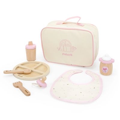 Wooden Doll Feeding Set – Role Play Toy for Kids – Includes Accessories