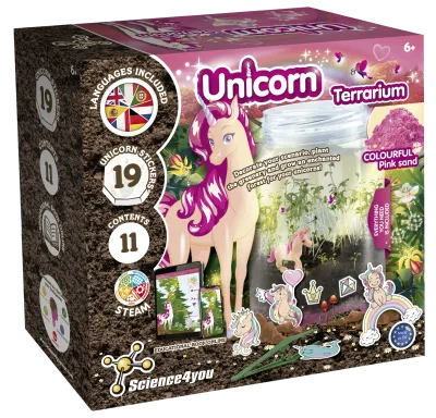 Unicorn Terrarium DIY Kit – STEAM Eco Toy for Girls &amp; Boys 6+ ((7 Languages)