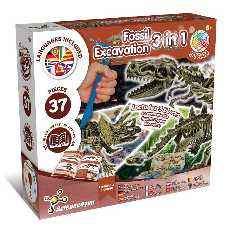 Fossil Excavation 3 in 1 - Toy for Kids (9 languages)