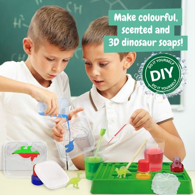 Seifenfabrik – Dinosaurierförmige Seifen zu Hause herstellen – STEM-Spielzeug für Kinder ab 8 Jahren