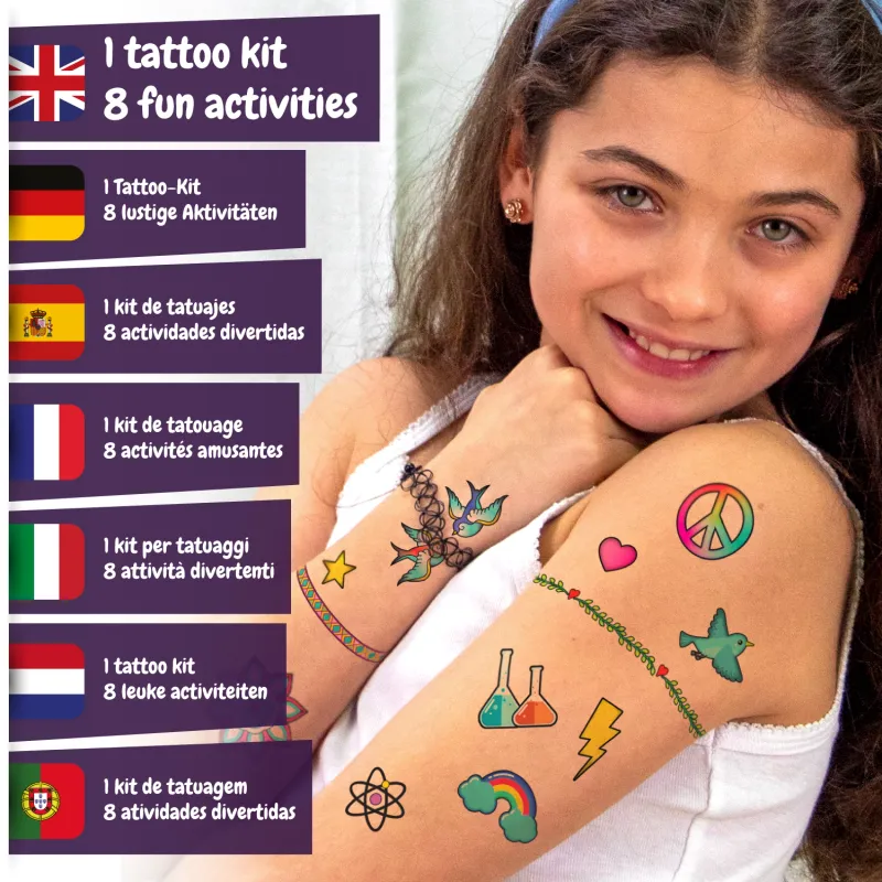 Science4you Tattoo Factory – STEM Toy to Make Safe Temporary Tattoos for Kids 8+ – 7 Languages Incl…