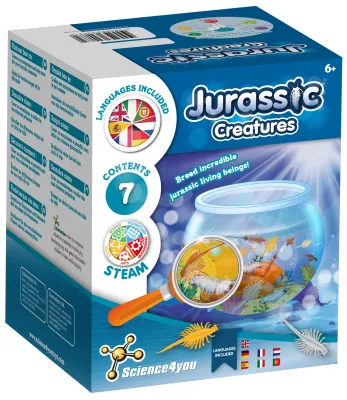 Kit Créatures Jurassiques sur la Vie Marine – Jouet STEM avec œufs d&#39;artémias et aquarium – pour enfants de 6 ans et plus (7 langues)