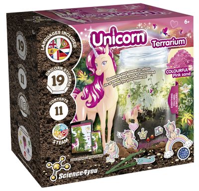 Unicorn Terrarium DIY Kit – STEAM Eco Toy for Girls &amp; Boys 6+ ((7 Languages)