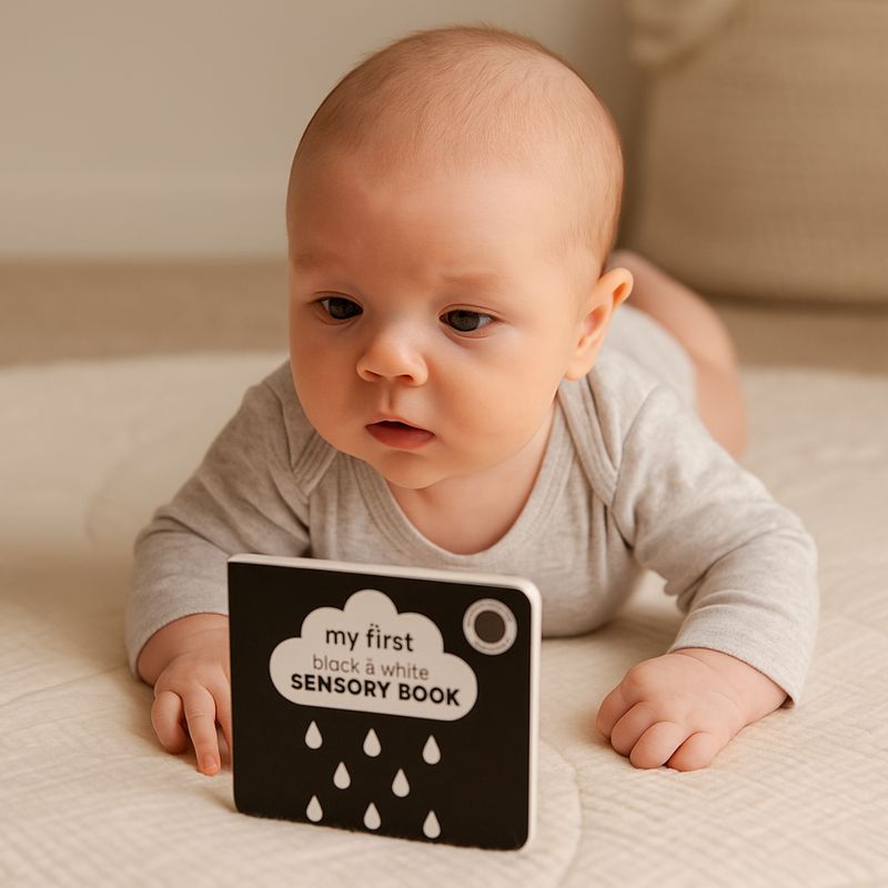 Priya &amp; Peanut My First Sensory Mirror Book, Weiss, Schwarz – product image, tummy time toy, baby s…