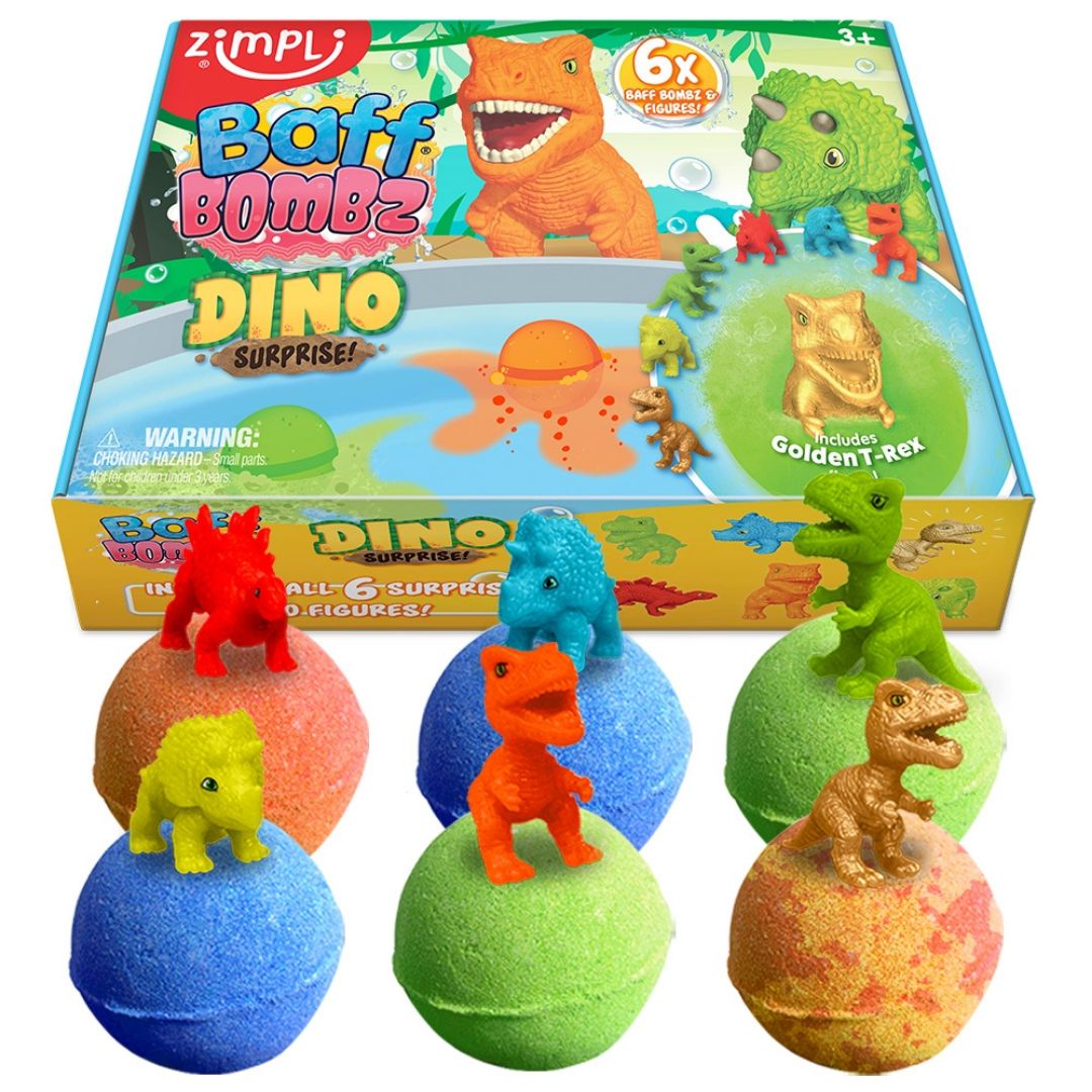 6x Baff Bombz Dino Surprise Collectible Bath Bomb Toy