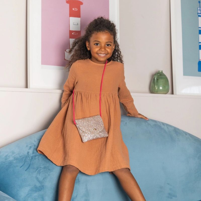 Luciole et Petit Pois Sac à main pour enfant à paillettes dorées, Gold – photo produit, jeu STEM, j…