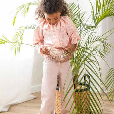Rosa Pailletten-Bauchtasche für Kinder