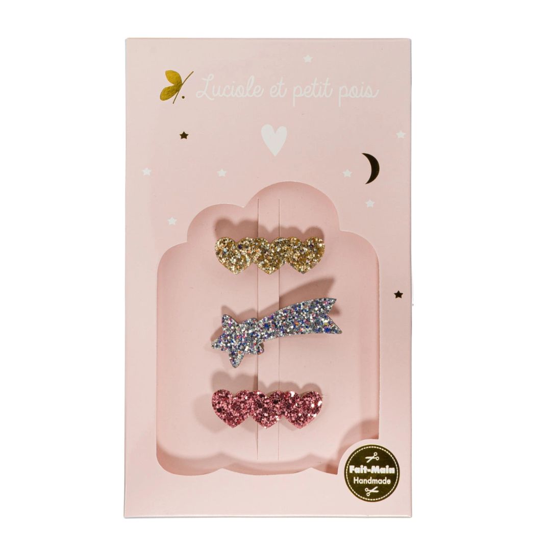 Dreamy Hair Clip Set – Hearts &amp; Star