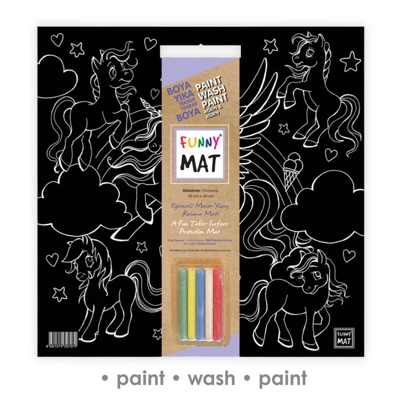 Tableau 3en1, Décoration Murale, Tapis de Coloriage Réutilisable. LICORNES Tableau 3en1, Décoration Murale, Tapis de Coloriage Réutilisable. LICORNES