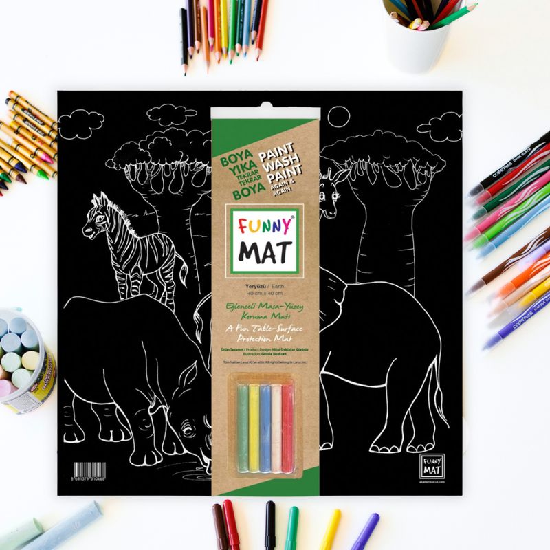 Tableau 3en1, Décoration Murale, Tapis de Coloriage Réutilisable. TERRE Tableau 3en1, Décoration Murale, Tapis de Coloriage Réutilisable. TERRE