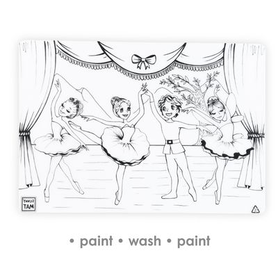 3in1 Desk Mat, Reusable Coloring Book, Craft Mat for Kids. DANCERS