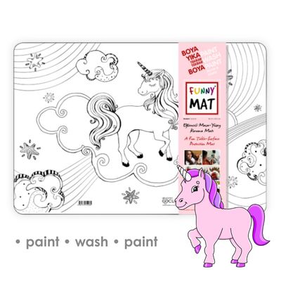 3in1 Desk Mat, Reusable Coloring Book, Craft Mat for Kids. UNICORN 3in1 Desk Mat, Reusable Coloring Book, Craft Mat for Kids. UNICORN