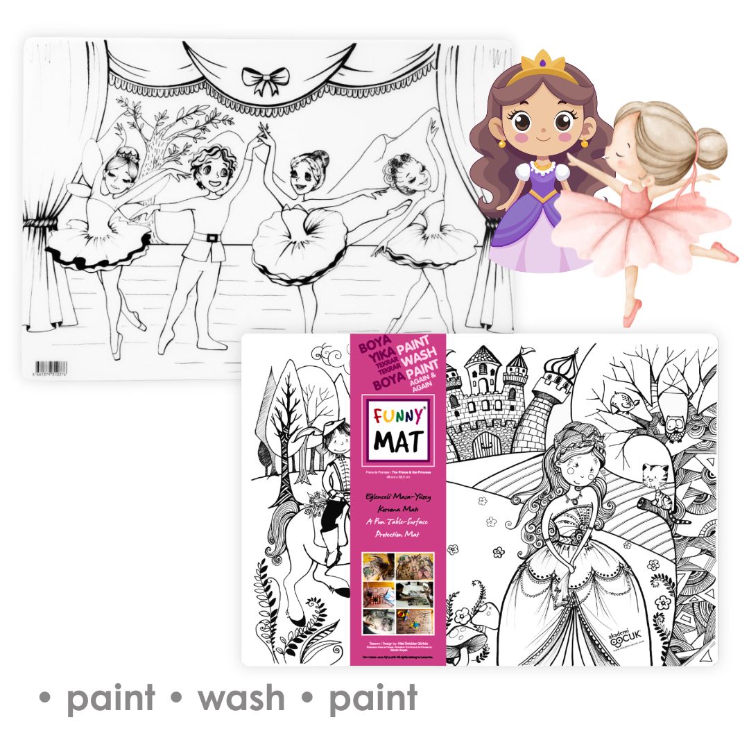 3in1 Desk Mat, Reusable Coloring Book, Craft Mat for Kids. CONSTRUCTION VEHICLES