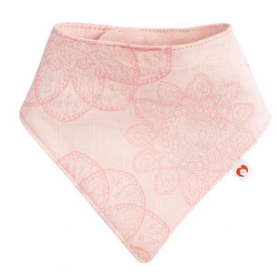 Organic Muslin Baby Bandana Bib pink/flower