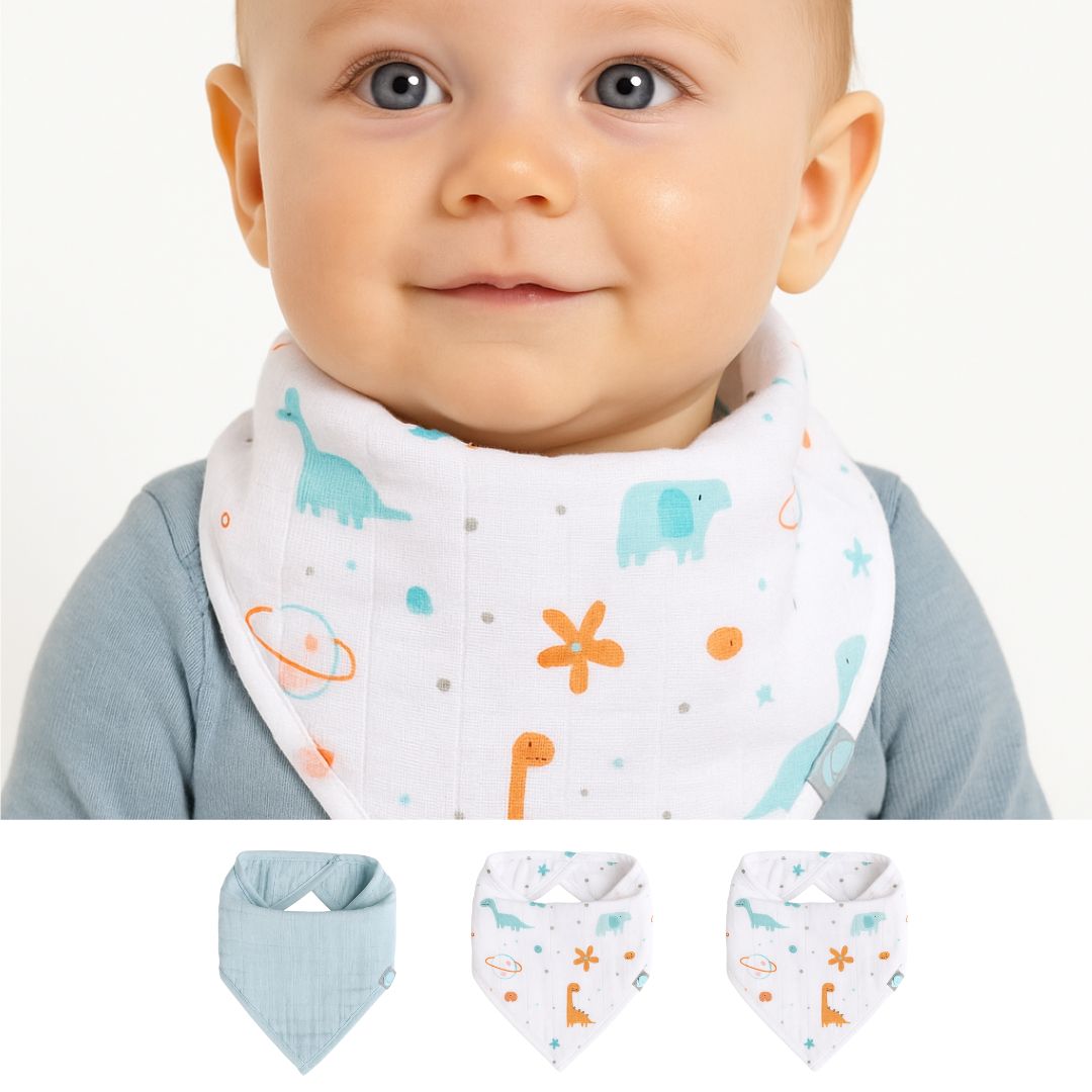 Bib Set (3 Pcs) -  Giraffe - 0/1 Years
