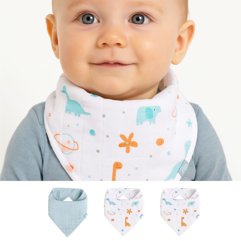 Bib Set (3 Pcs) -  Giraffe - 0/1 Years