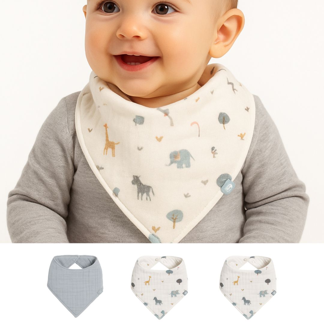 Bib Set (3 Pcs) -  Zoo - 0/1 Years