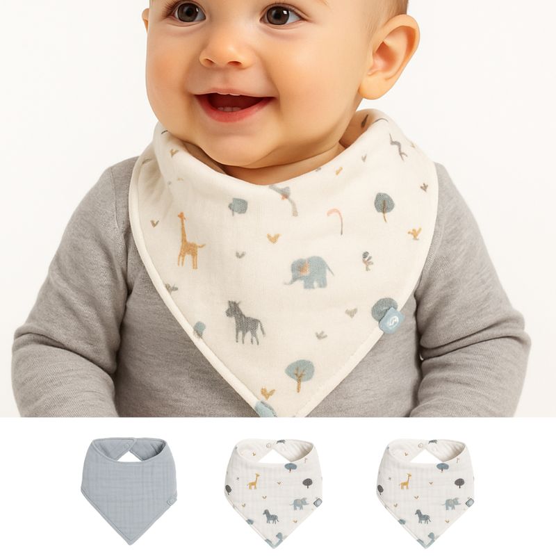 Bib Set (3 Pcs) -  Zoo - 0/1 Years