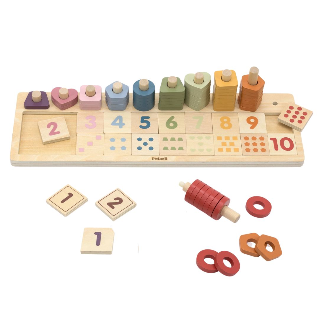 Wooden Counting &amp; Matching Toy – Educational Game