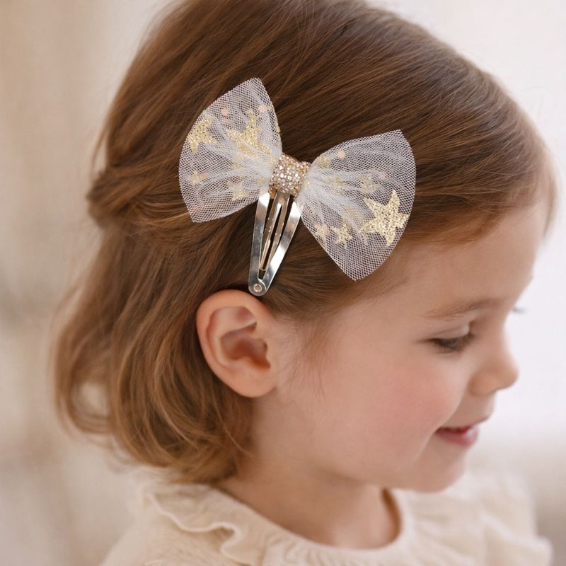 Luciole et Petit Pois Pince à cheveux tutu avec étoiles dorées, Weiss – photo produit, jeu d’imitat…