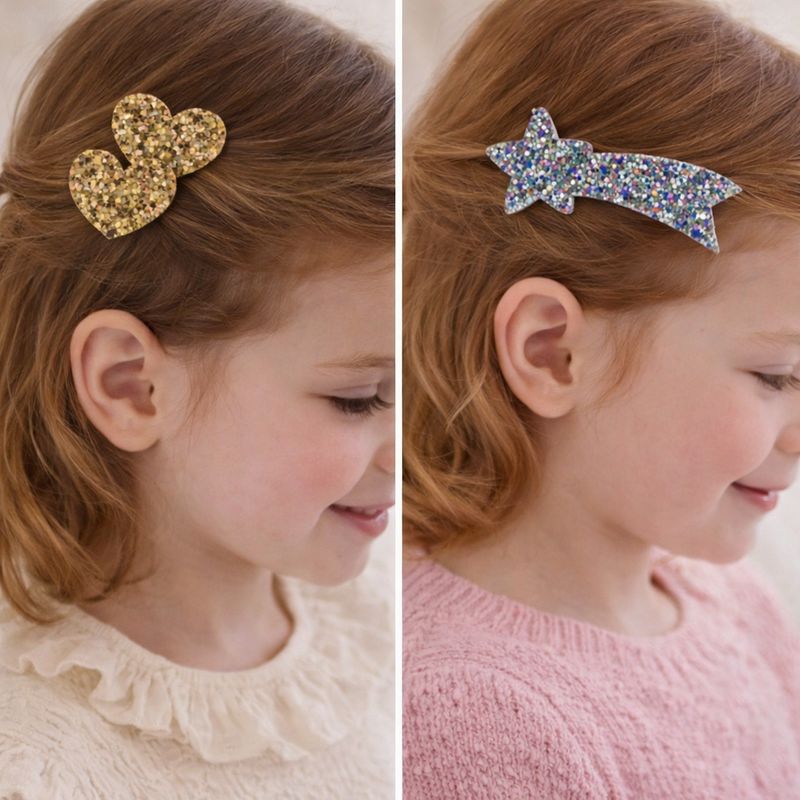 Luciole et Petit Pois Ensemble de pinces à cheveux de rêve – Cœurs et étoiles, Gold, Silber, Rosa –…