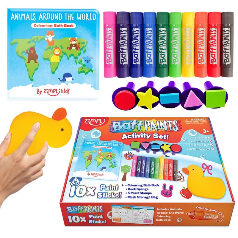 Kids Bath Paint Activity Set With Colouring Book