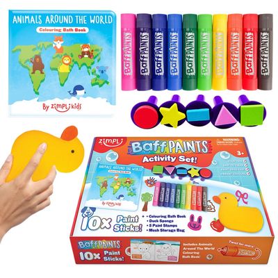 Kids Bath Paint Activity Set With Colouring Book