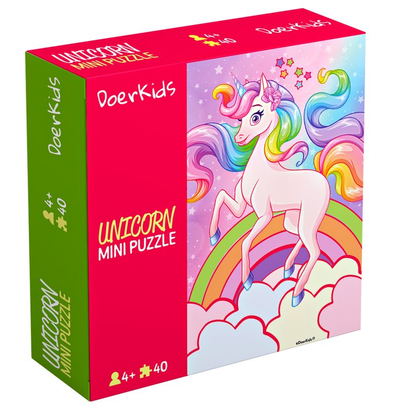 DoerKids® Mini Puzzle Unicorn, 40 Pcs