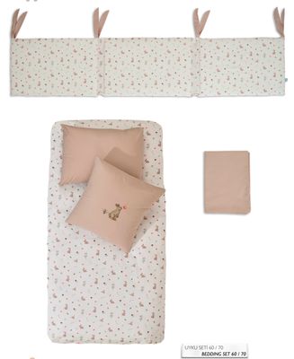 Funnababy® Set di Biancheria da Letto (7 pezzi) - Grass Beige - 60/70 cm