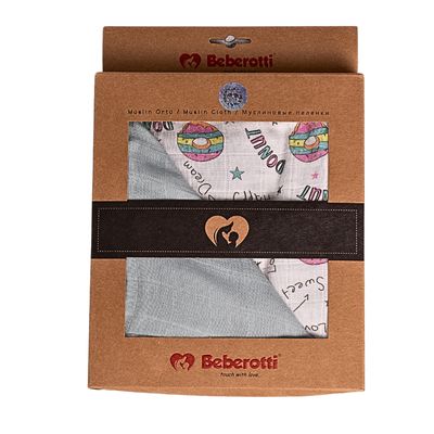 Coperta in mussola double face a 4 strati organica menta/ciambella Beberotti® Coperta in mussola double face a 4 strati organica menta/ciambella