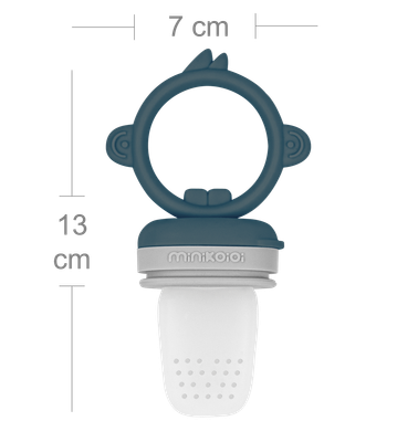 MinikOiOi Pulps - Deep Blue / Powder Grey - Silicone fruit/vegetable feeder