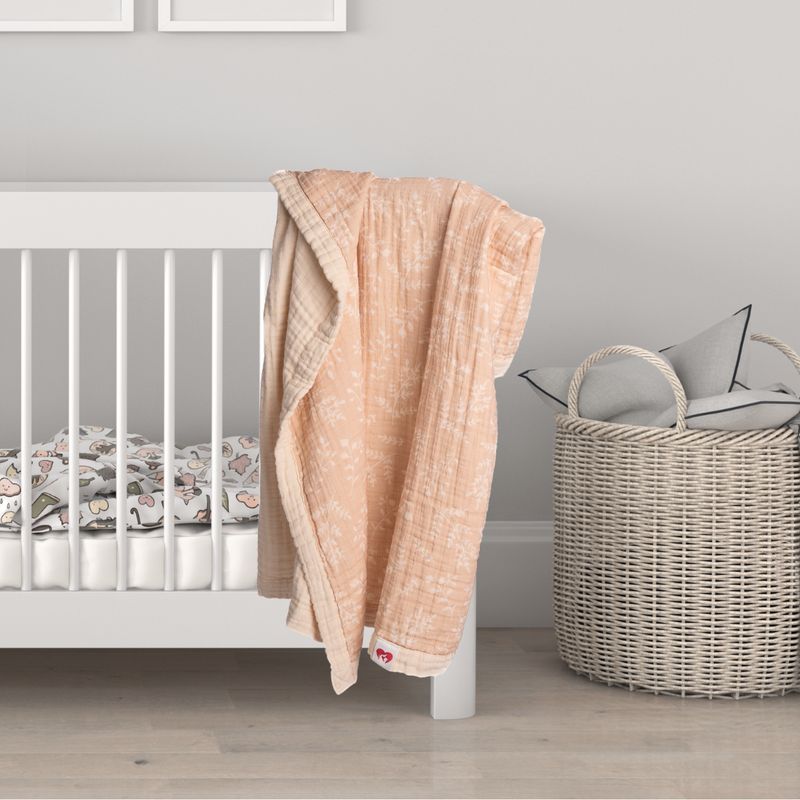 Coperta Organic in mussola double face a 4 strati rosa antico Coperta Beberotti® Organic in mussola double face a 4 strati rosa antico