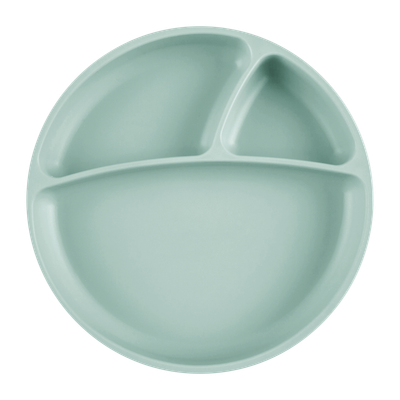 MinikOiOi Portions - River Green - Stay-put suction silicone plate