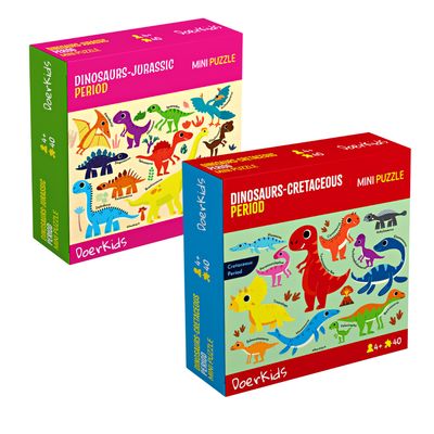 DoerKids® Dinosaur Adventure Puzzle Set: Jurassic &amp; Cretaceous (2-pack)