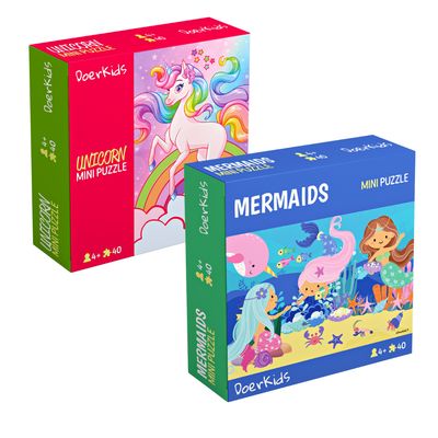 Puzzle Fantastique : Licorne & Sirène (Lot de 2) DoerKids® Puzzle Fantastique : Licorne & Sirène (Lot de 2)