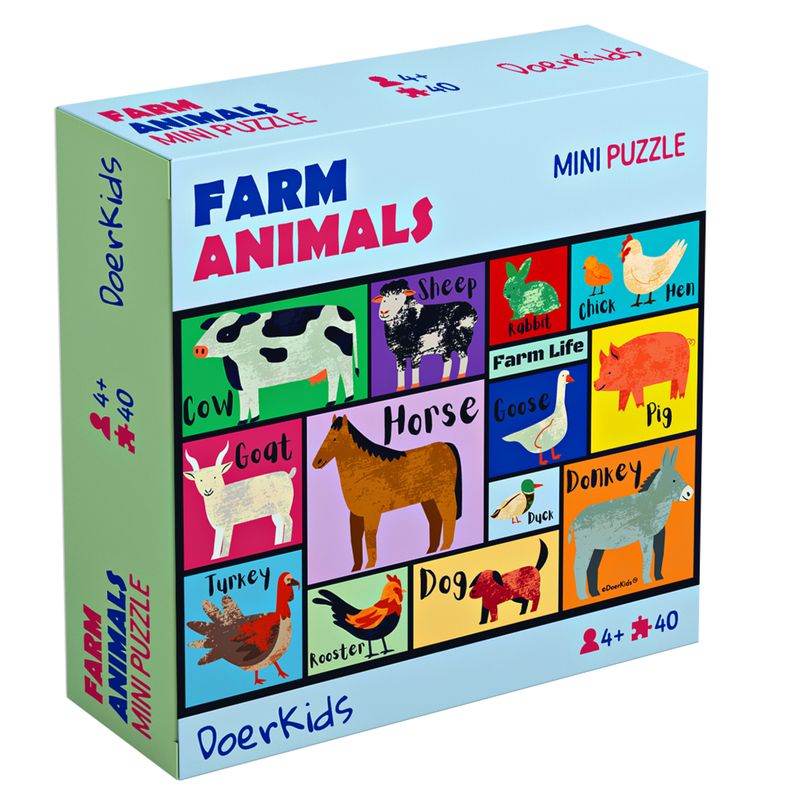 DoerKids® Mini Puzzle Farm Animals, 40 pieces