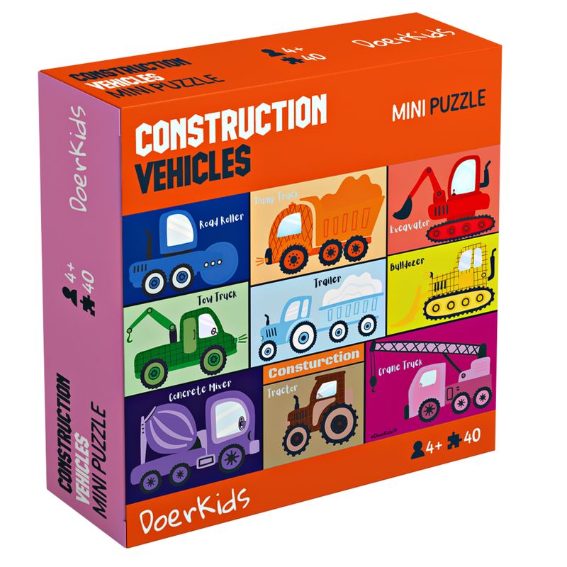 DoerKids® Mini Puzzle Construction Vehicles 40 pcs