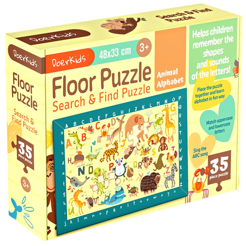DoerKids® Animal Alphabet Search &amp; Find, Floor Puzzle