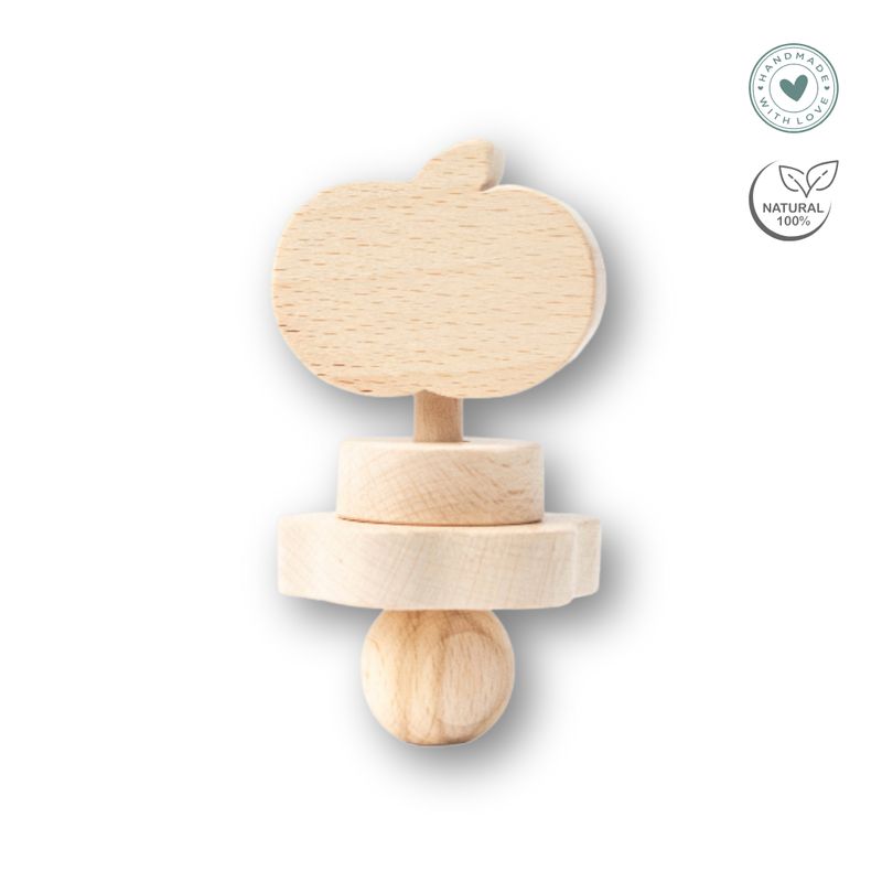Childwood Handmade Wooden Rattle APPLE KLAPKLAP