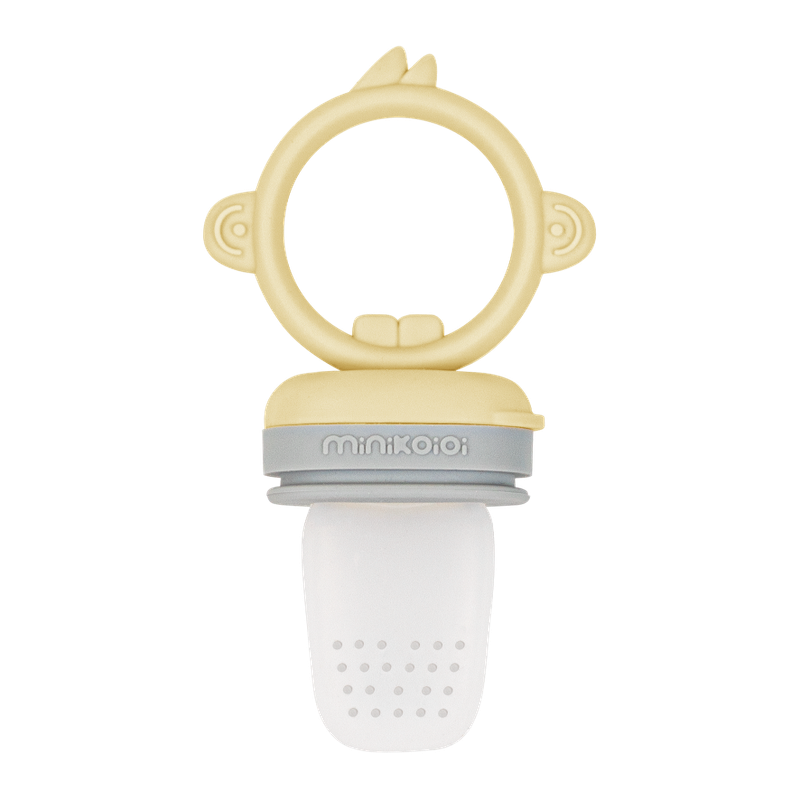 MinikOiOi Pulps - Mellow Yellow / Powder Grey - Silicone fruit/vegetable feeder