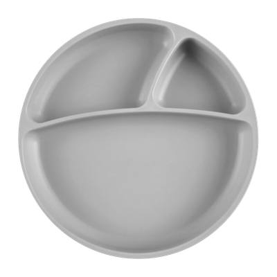 MinikOiOi Portions - Powder Grey - Stay-put suction silicone plate