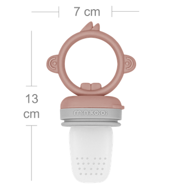 MinikOiOi Pulps - Woody Brown / Powder Grey - Silicone fruit/vegetable feeder