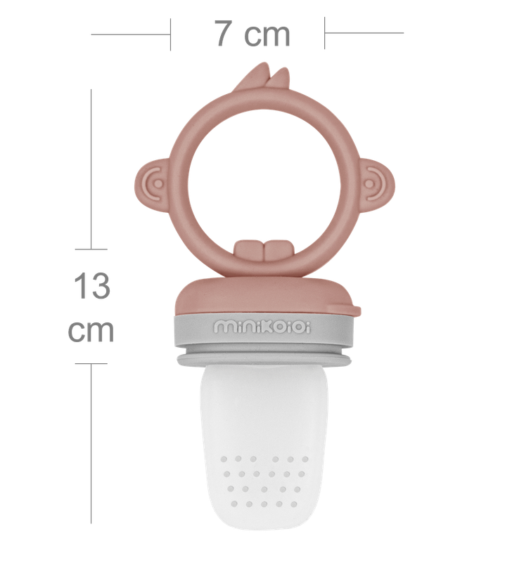 MinikOiOi Pulps - Woody Brown / Powder Grey - Silicone fruit/vegetable feeder