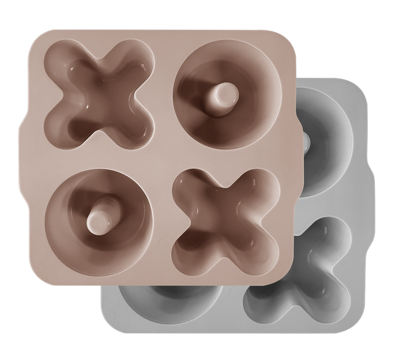 MinikOiOi xoxo 2 pz - Bubble Beige / Grigio Polvere - Stampo per torta in silicone