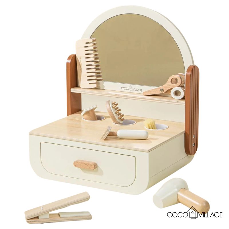 Wooden Beauty Station Playset and Accessories